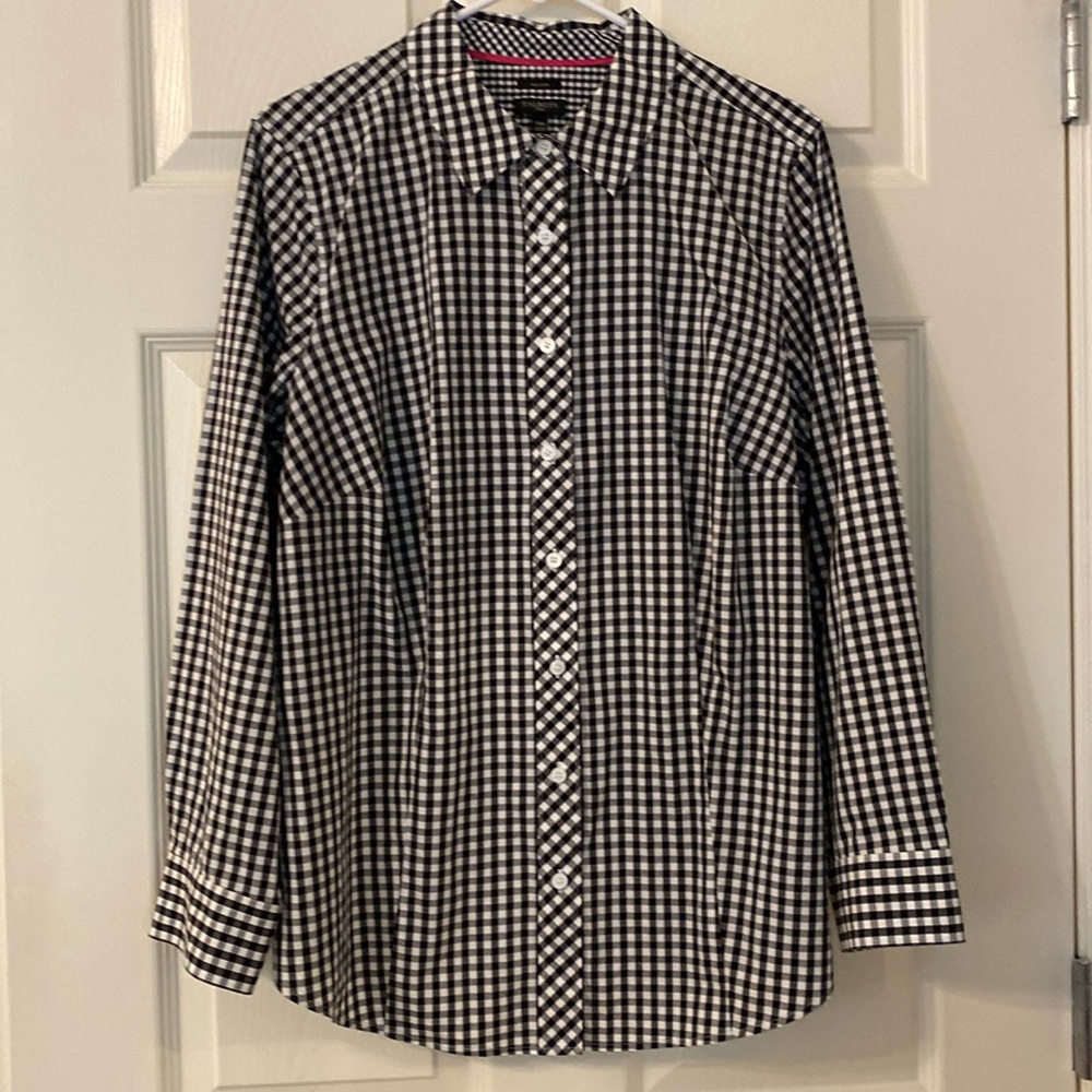 Talbots Checked Blouse 14W